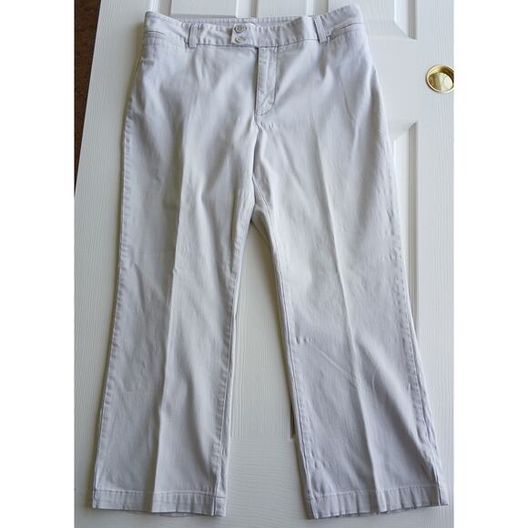Lee Just Below the Waist Khaki White Slacks size 16S short slimming trousers - Picture 15 of 16